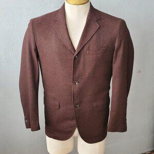 Ivy Style Houndstooth Blazer/ 60's Felted Wool Sport Jacket/ Men's Mod Sport Coa